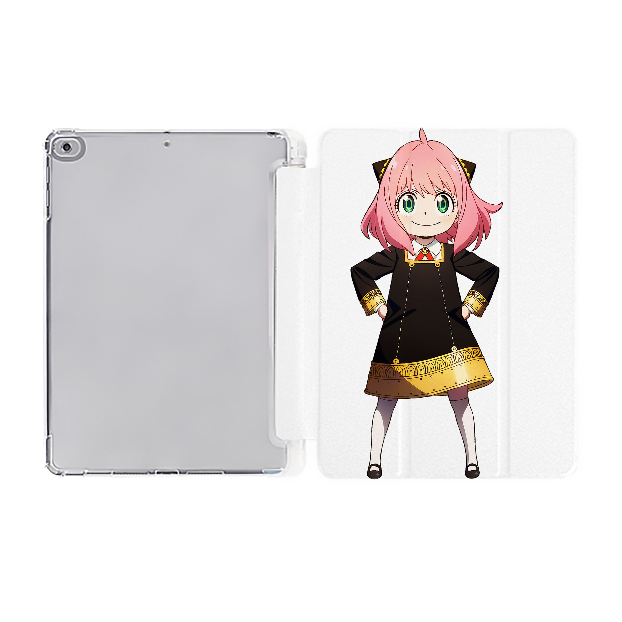 （画像用） SPY×FAMILY间谍家家酒 IPad ケース ペン収納付き 三つ折りスタンド PUレザー×シリコン 対応機種9.5/10.5/10.9インチ